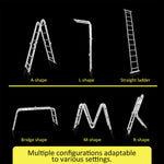 GROVIA 242-592cm Aluminum Folding Portable Multifunctional Ladder