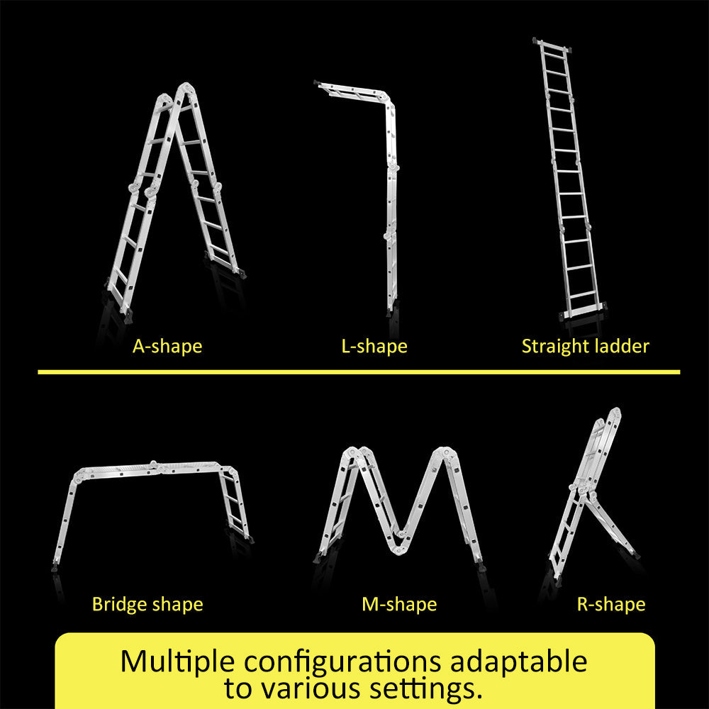 GROVIA 242-592cm Aluminum Folding Portable Multifunctional Ladder