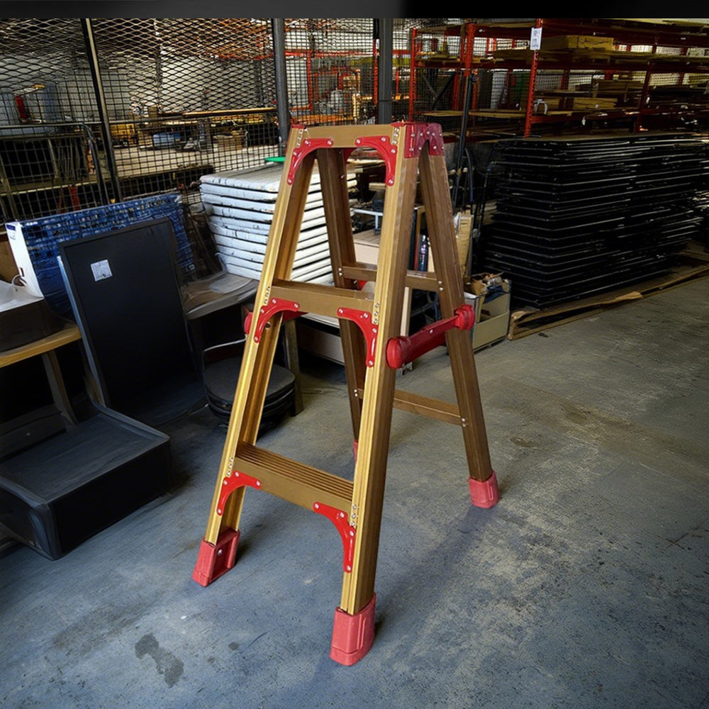 GROVIA L08 Aluminum Staircase/Household - Stairs 3/4/5/6/8/9/10-step Warehouse Ladder Alloy Golden