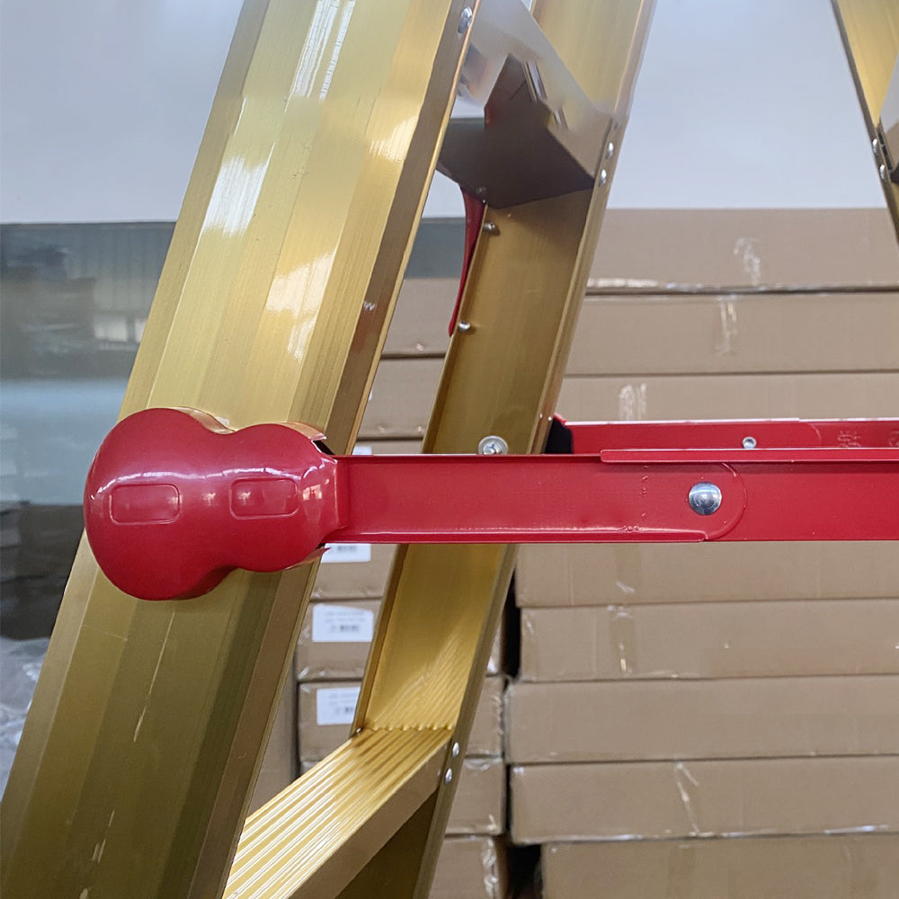 GROVIA L08 Aluminum Staircase/Household - Stairs 3/4/5/6/8/9/10-step Warehouse Ladder Alloy Golden