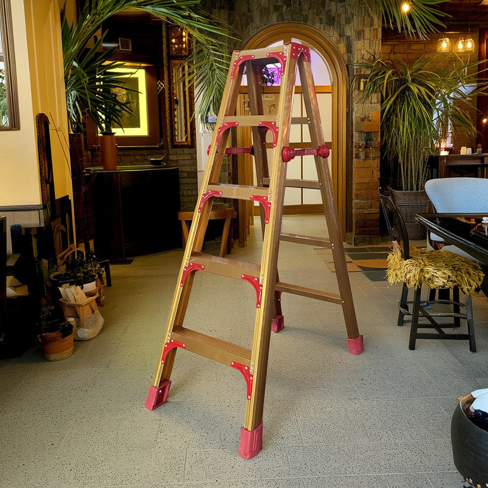 GROVIA L08 Aluminum Staircase/Household - Stairs 3/4/5/6/8/9/10-step Warehouse Ladder Alloy Golden