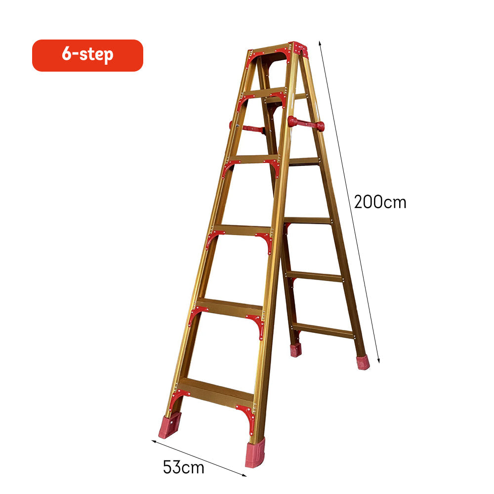 GROVIA L08 Aluminum Staircase/Household - Stairs 3/4/5/6/8/9/10-step Warehouse Ladder Alloy Golden