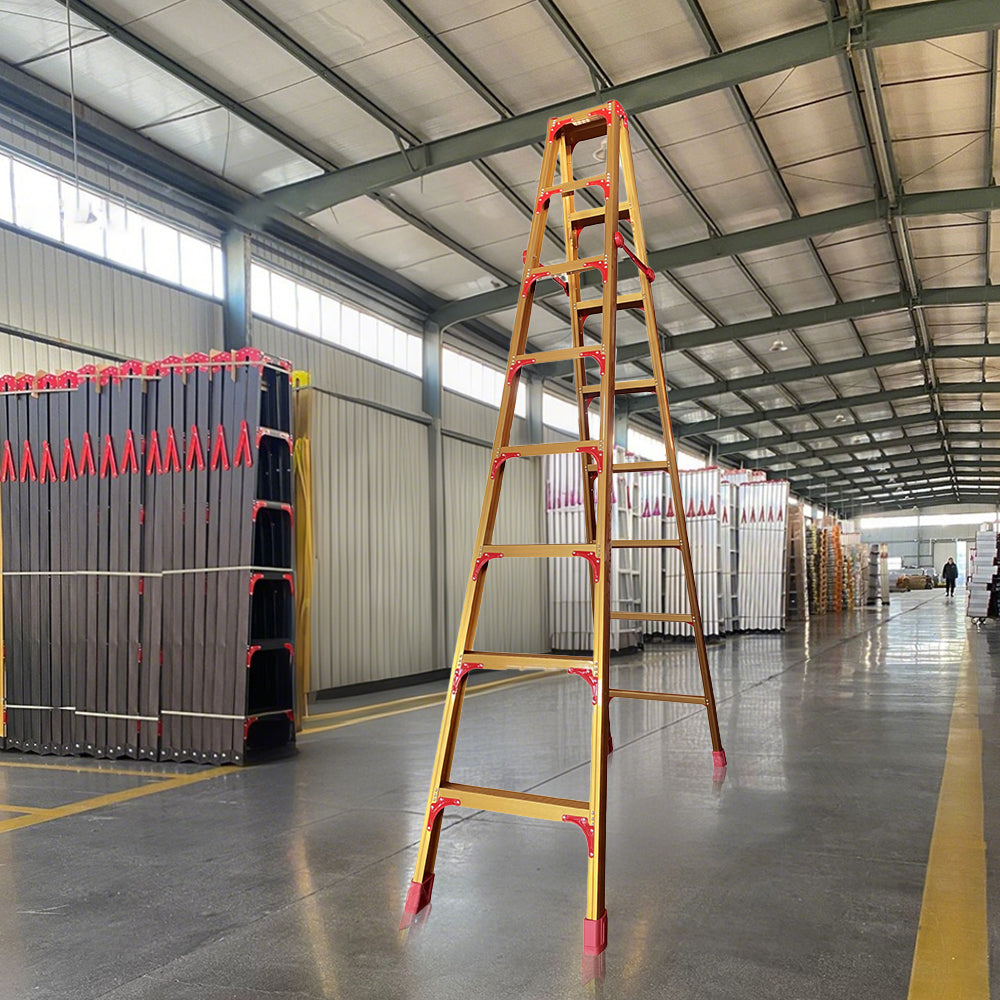 GROVIA L08 Aluminum Staircase/Household - Stairs 3/4/5/6/8/9/10-step Warehouse Ladder Alloy Golden