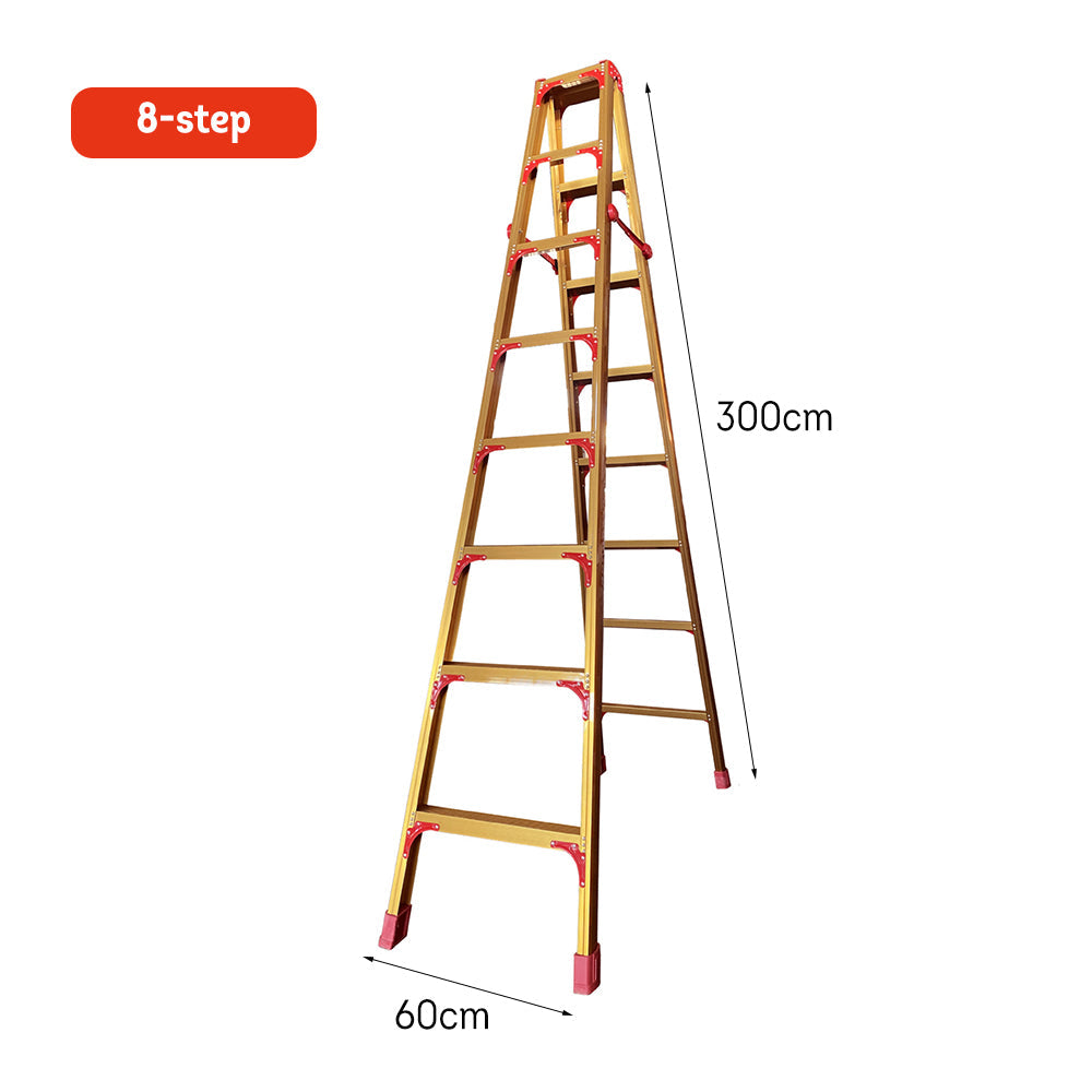GROVIA L08 Aluminum Staircase/Household - Stairs 3/4/5/6/8/9/10-step Warehouse Ladder Alloy Golden