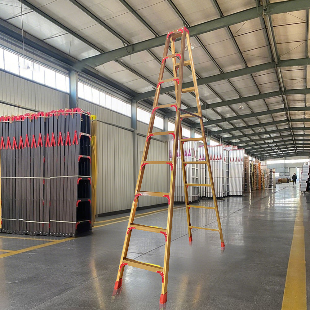 GROVIA L08 Aluminum Staircase/Household - Stairs 3/4/5/6/8/9/10-step Warehouse Ladder Alloy Golden