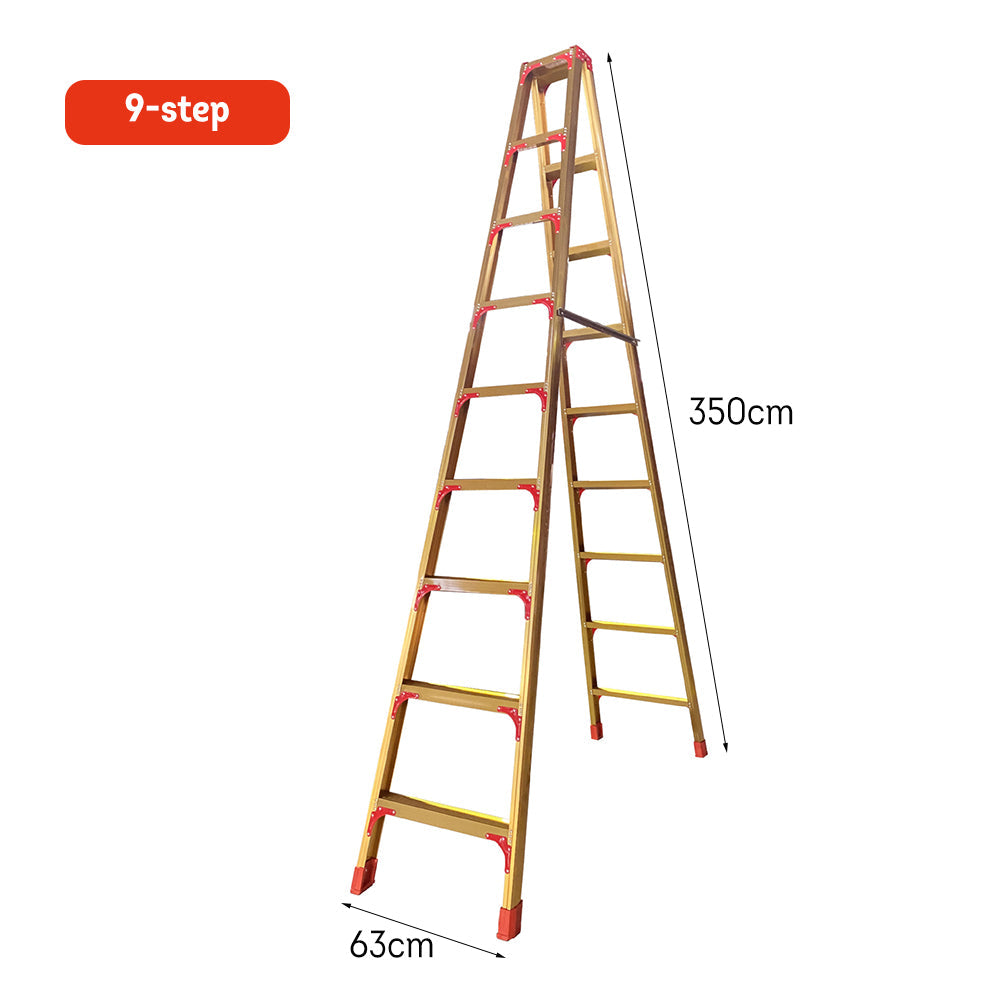 GROVIA L08 Aluminum Staircase/Household - Stairs 3/4/5/6/8/9/10-step Warehouse Ladder Alloy Golden