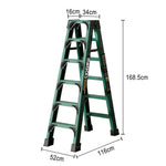 GROVIA 6/7/8/10 Anti-Slip Step Design Folding Portable Support, Stabilizing - Durable Ladder, Triangular Pedals, Rod, Green