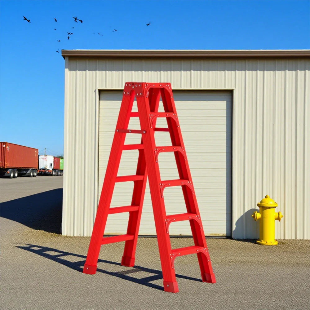 GROVIA 6/7/8/10 Folding Rod, Triangular - Durable Step Portable Support, Anti-Slip Ladder, Design Pedals, Stabilizing Red