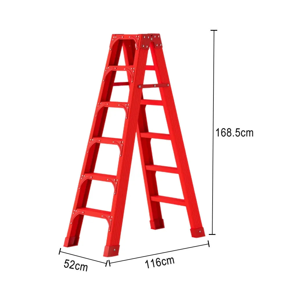 GROVIA 6/7/8/10 Folding Rod, Triangular - Durable Step Portable Support, Anti-Slip Ladder, Design Pedals, Stabilizing Red