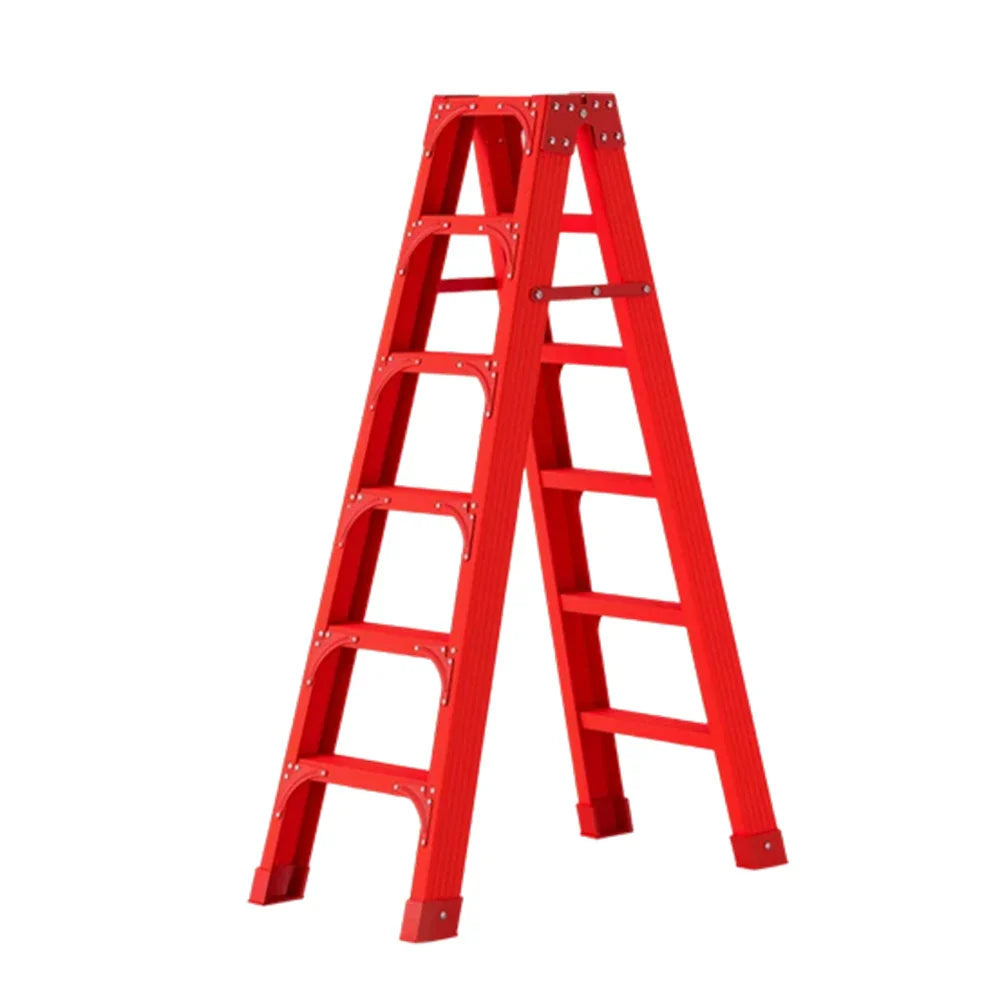 GROVIA 6/7/8/10 Folding Rod, Triangular - Durable Step Portable Support, Anti-Slip Ladder, Design Pedals, Stabilizing Red