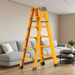 GROVIA 6/7/8/10 Folding Support, Durable Triangular - Portable Pedals, Design Rod, Step Anti-Slip Ladder, Stabilizing Yellow
