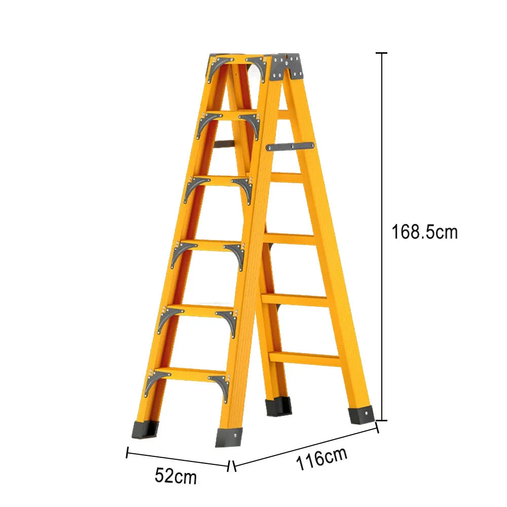 GROVIA 6/7/8/10 Folding Support, Durable Triangular - Portable Pedals, Design Rod, Step Anti-Slip Ladder, Stabilizing Yellow