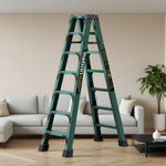 GROVIA 6/7/8/10 Anti-Slip Step Design Folding Portable Support, Stabilizing - Durable Ladder, Triangular Pedals, Rod, Green