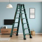 GROVIA 6/7/8/10 Anti-Slip Step Design Folding Portable Support, Stabilizing - Durable Ladder, Triangular Pedals, Rod, Green
