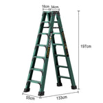 GROVIA 6/7/8/10 Anti-Slip Step Design Folding Portable Support, Stabilizing - Durable Ladder, Triangular Pedals, Rod, Green