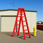 GROVIA 6/7/8/10 Folding Rod, Triangular - Durable Step Portable Support, Anti-Slip Ladder, Design Pedals, Stabilizing Red