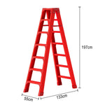 GROVIA 6/7/8/10 Folding Rod, Triangular - Durable Step Portable Support, Anti-Slip Ladder, Design Pedals, Stabilizing Red