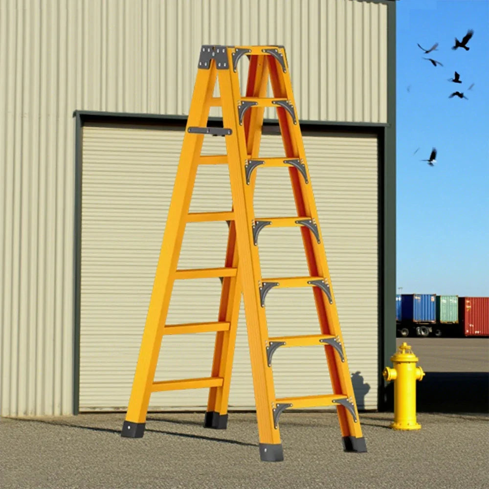 GROVIA 6/7/8/10 Folding Support, Durable Triangular - Portable Pedals, Design Rod, Step Anti-Slip Ladder, Stabilizing Yellow
