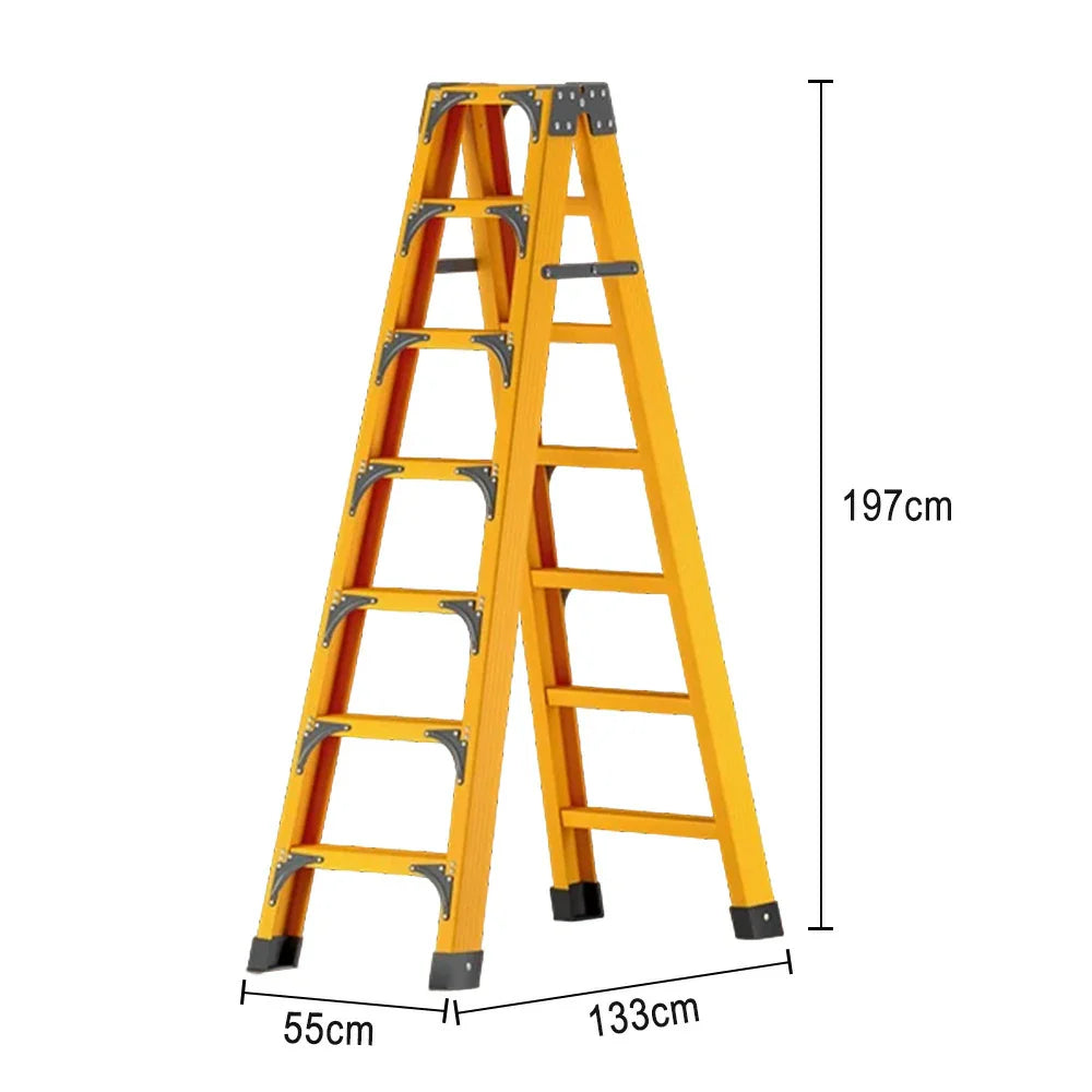 GROVIA 6/7/8/10 Folding Support, Durable Triangular - Portable Pedals, Design Rod, Step Anti-Slip Ladder, Stabilizing Yellow