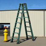 GROVIA 6/7/8/10 Anti-Slip Step Design Folding Portable Support, Stabilizing - Durable Ladder, Triangular Pedals, Rod, Green