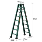 GROVIA 6/7/8/10 Anti-Slip Step Design Folding Portable Support, Stabilizing - Durable Ladder, Triangular Pedals, Rod, Green