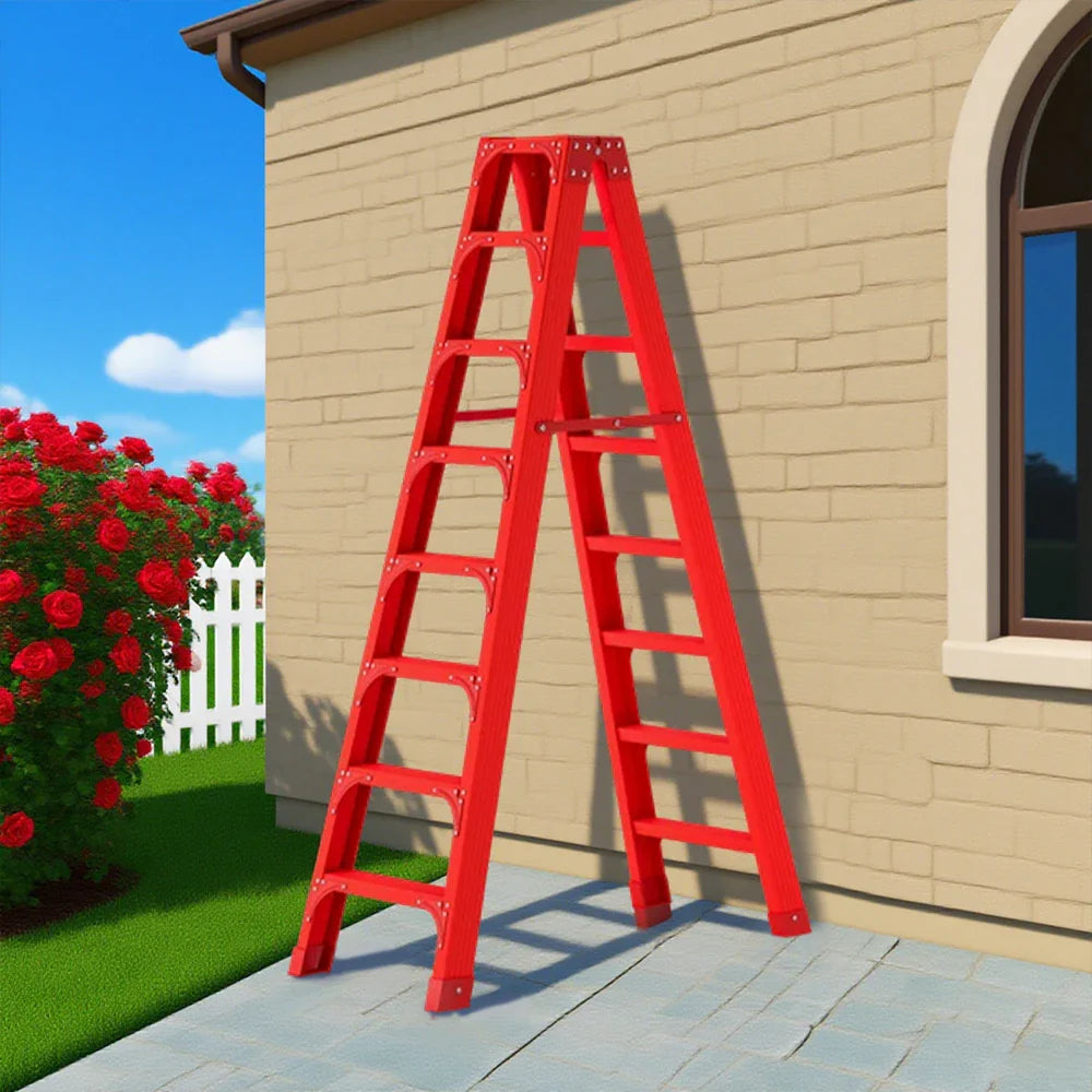 GROVIA 6/7/8/10 Folding Rod, Triangular - Durable Step Portable Support, Anti-Slip Ladder, Design Pedals, Stabilizing Red