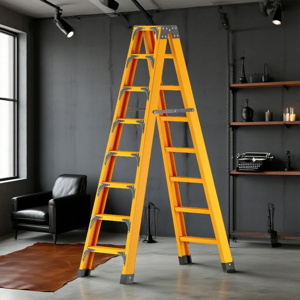 GROVIA 6/7/8/10 Folding Support, Durable Triangular - Portable Pedals, Design Rod, Step Anti-Slip Ladder, Stabilizing Yellow