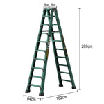 GROVIA 6/7/8/10 Anti-Slip Step Design Folding Portable Support, Stabilizing - Durable Ladder, Triangular Pedals, Rod, Green