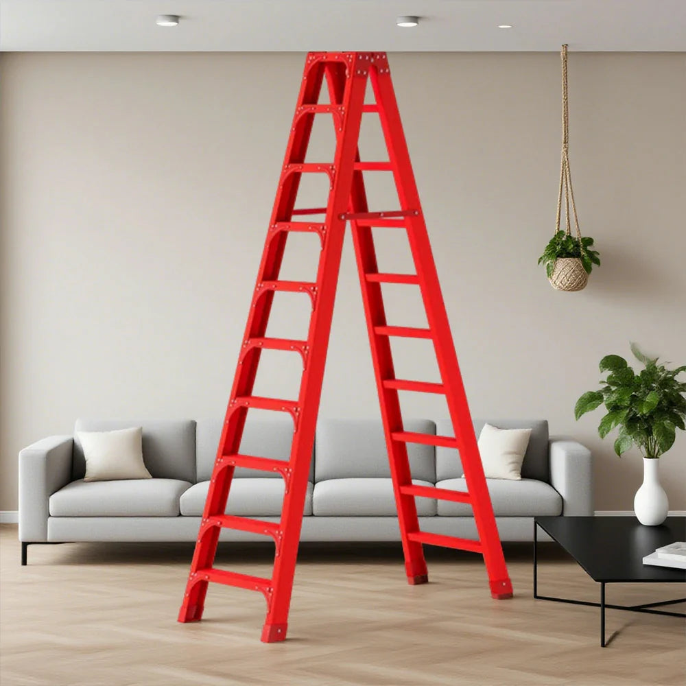 GROVIA 6/7/8/10 Folding Rod, Triangular - Durable Step Portable Support, Anti-Slip Ladder, Design Pedals, Stabilizing Red