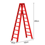 GROVIA 6/7/8/10 Folding Rod, Triangular - Durable Step Portable Support, Anti-Slip Ladder, Design Pedals, Stabilizing Red