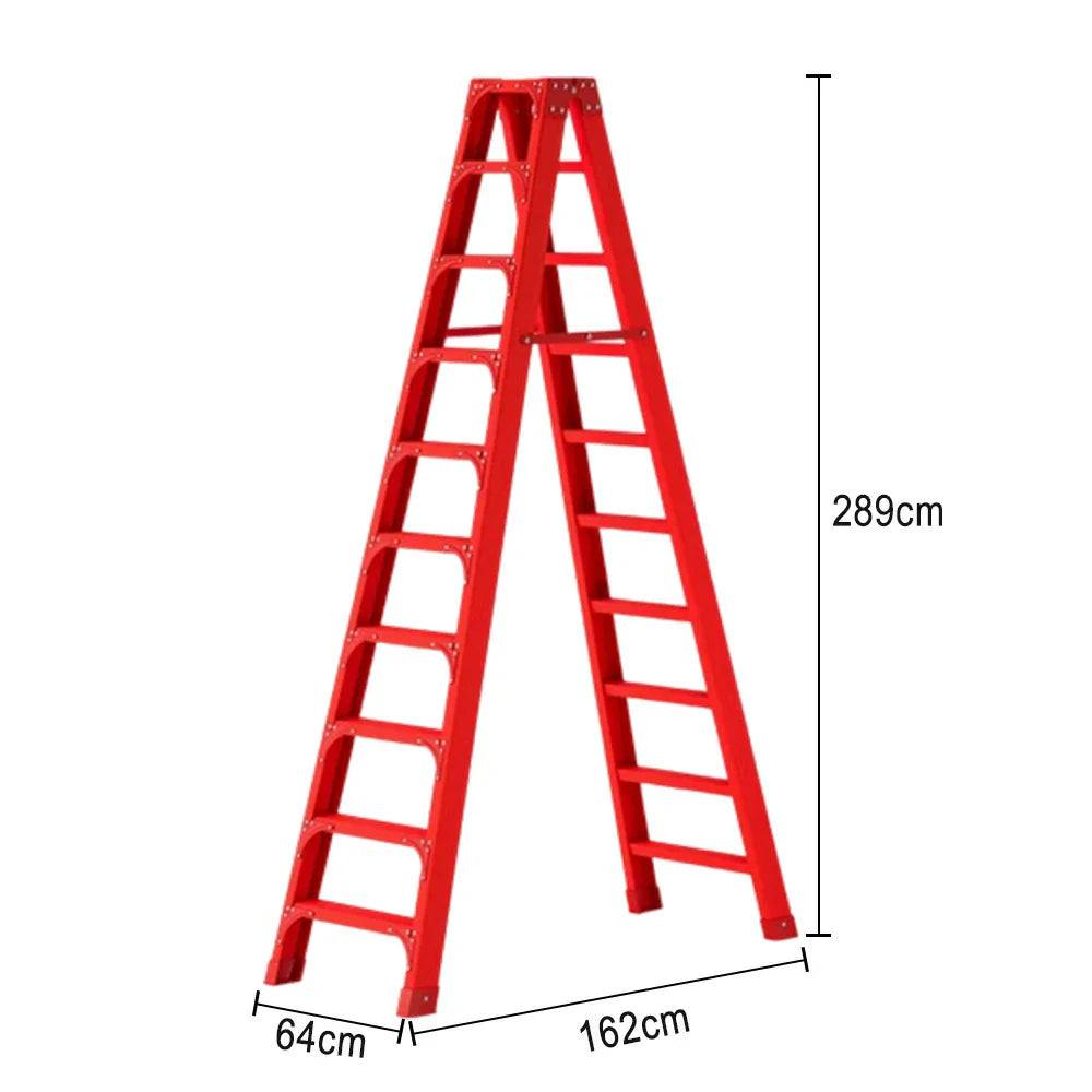 GROVIA 6/7/8/10 Folding Rod, Triangular - Durable Step Portable Support, Anti-Slip Ladder, Design Pedals, Stabilizing Red