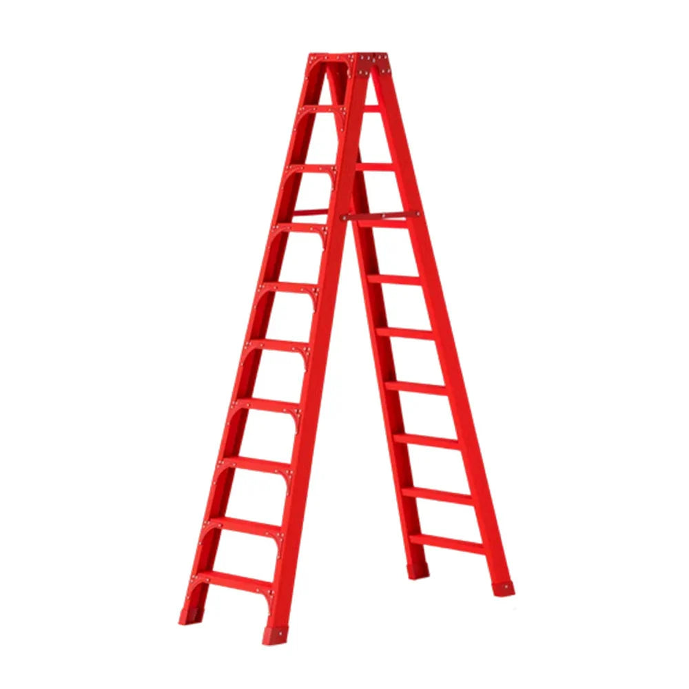 GROVIA 6/7/8/10 Folding Rod, Triangular - Durable Step Portable Support, Anti-Slip Ladder, Design Pedals, Stabilizing Red