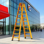 GROVIA 6/7/8/10 Folding Support, Durable Triangular - Portable Pedals, Design Rod, Step Anti-Slip Ladder, Stabilizing Yellow