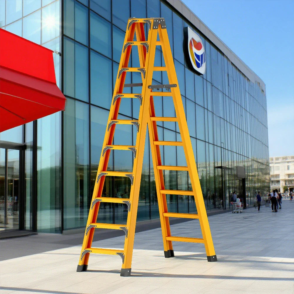 GROVIA 6/7/8/10 Folding Support, Durable Triangular - Portable Pedals, Design Rod, Step Anti-Slip Ladder, Stabilizing Yellow