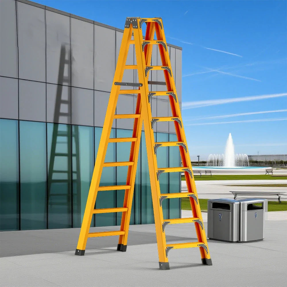 GROVIA 6/7/8/10 Folding Support, Durable Triangular - Portable Pedals, Design Rod, Step Anti-Slip Ladder, Stabilizing Yellow