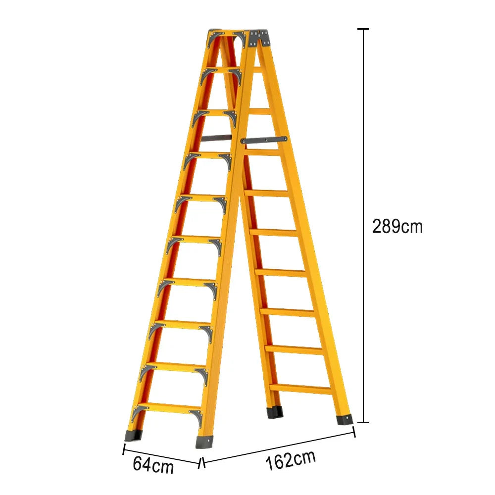 GROVIA 6/7/8/10 Folding Support, Durable Triangular - Portable Pedals, Design Rod, Step Anti-Slip Ladder, Stabilizing Yellow