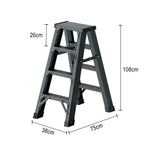 GROVIA 4/5/6-Step 15cm - Pedal, Feet Folding 14.5cm Anti-Slip Aluminium Thick, Ladder Wide - Grey