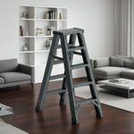 GROVIA 4/5/6-Step 15cm - Pedal, Feet Folding 14.5cm Anti-Slip Aluminium Thick, Ladder Wide - Grey