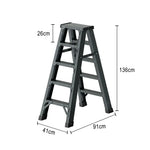 GROVIA 4/5/6-Step 15cm - Pedal, Feet Folding 14.5cm Anti-Slip Aluminium Thick, Ladder Wide - Grey