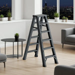 GROVIA 4/5/6-Step 15cm - Pedal, Feet Folding 14.5cm Anti-Slip Aluminium Thick, Ladder Wide - Grey