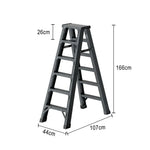GROVIA 4/5/6-Step 15cm - Pedal, Feet Folding 14.5cm Anti-Slip Aluminium Thick, Ladder Wide - Grey