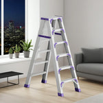 GROVIA 4/5/6-Step Anti-Slip - 15cm - Feet Ladder Pedal, 14.5cm Folding Thick, Wide Aluminium Purple
