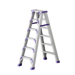 GROVIA 4/5/6-Step Anti-Slip - 15cm - Feet Ladder Pedal, 14.5cm Folding Thick, Wide Aluminium Purple
