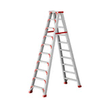 GROVIA 7/8/10-Step 15cm Ladder Wide Feet Aluminium Anti-Slip Pedal, 14.5cm Thick, - Folding Red