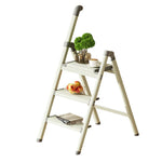 GROVIA LIVARA - 3-Step - Lightweight Space-Saving Folding Aluminium, Ladder Green