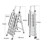 GROVIA 7/8/9 Alloy Aluminum Extra-Wide Anti-Slip Pedals, with Folding Handrails, Design, Step Ladder Durable