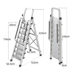 GROVIA 7/8/9 Alloy Aluminum Extra-Wide Anti-Slip Pedals, with Folding Handrails, Design, Step Ladder Durable