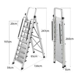 GROVIA 7/8/9 Alloy Aluminum Extra-Wide Anti-Slip Pedals, with Folding Handrails, Design, Step Ladder Durable