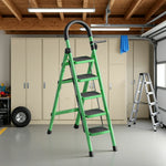 GROVIA 5/6 Ladder, Step Aluminum Lightweight - Pedals Extra-Wide Alloy Green