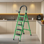 GROVIA 5/6 Ladder, Step Aluminum Lightweight - Pedals Extra-Wide Alloy Green